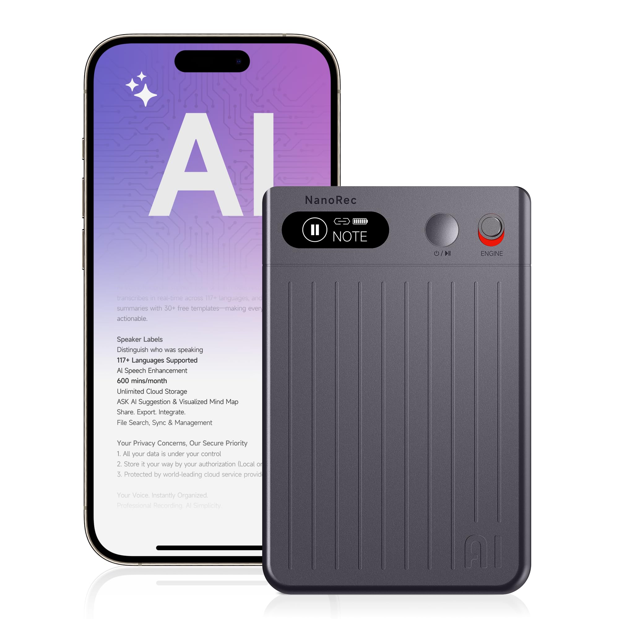 Amazon.co.jp: AIボイスレコーダー GPT-4.1搭載 文字起こし AI要約