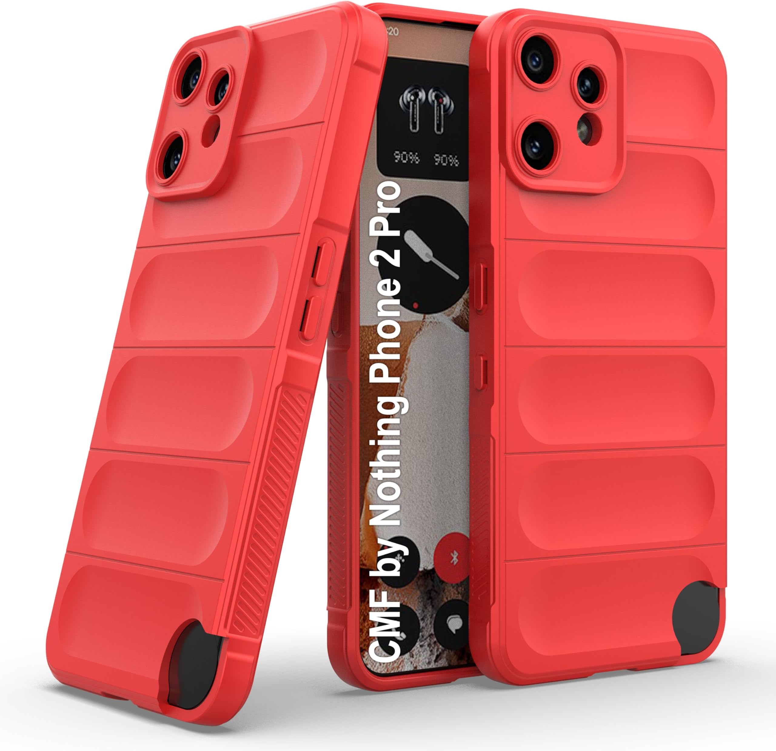 Zapcase Back Case Cover for CMF by Nothing Phone 2 Pro | Compatible for CMF by Nothing Phone 2 Pro Back Cover | Liquid Silicon Magic Case with Camera Protection | Red