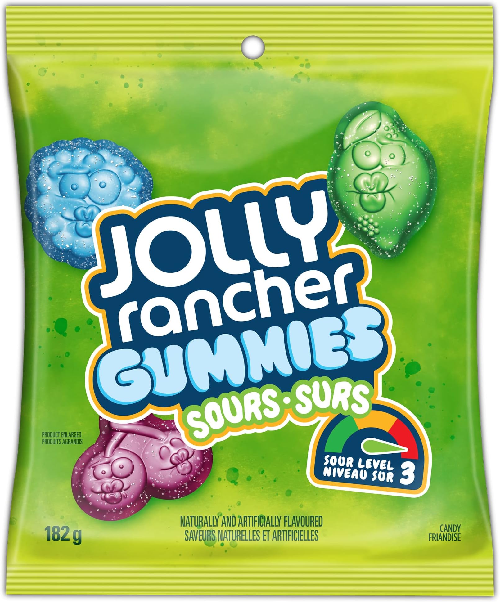 Gummies Sours, Original Flavors, 182g/6.4 oz. (Imported from Canada)