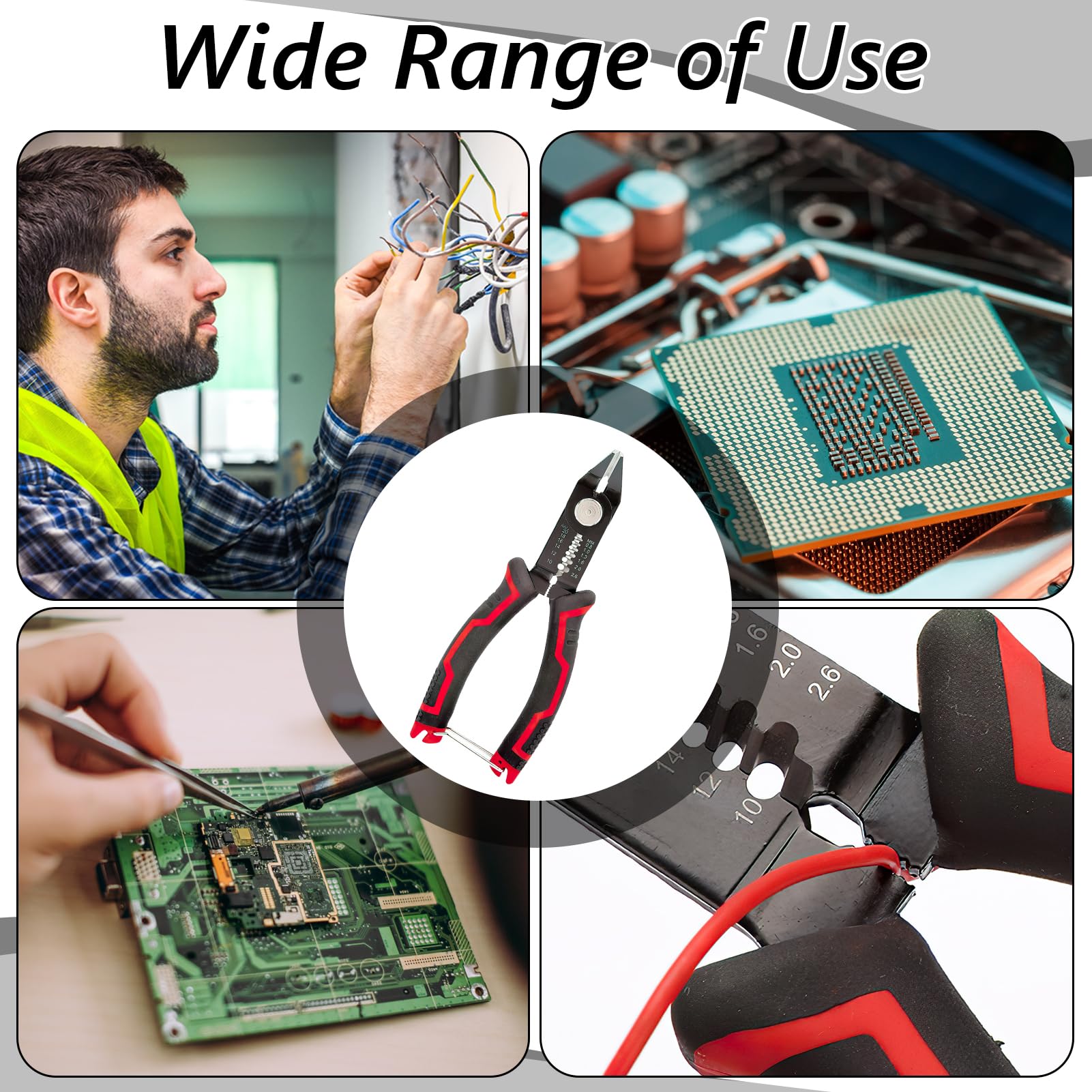 Pince Coupante-dénudeuse 2 En 1 - Lame Acier Carbone, Ressort, Pour Fils Fins Et Circuits Imprimés - 2