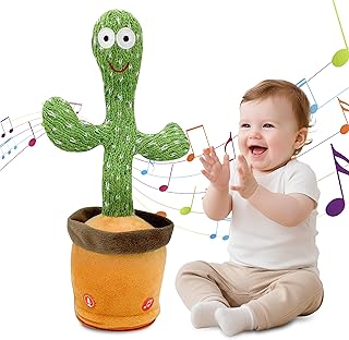 Volume Control Dancing Cactus- Voice Recorder Baby Toys- Talking and Singing Plush Cactus Repeat What You Say - Educational Toys, Learning Toys