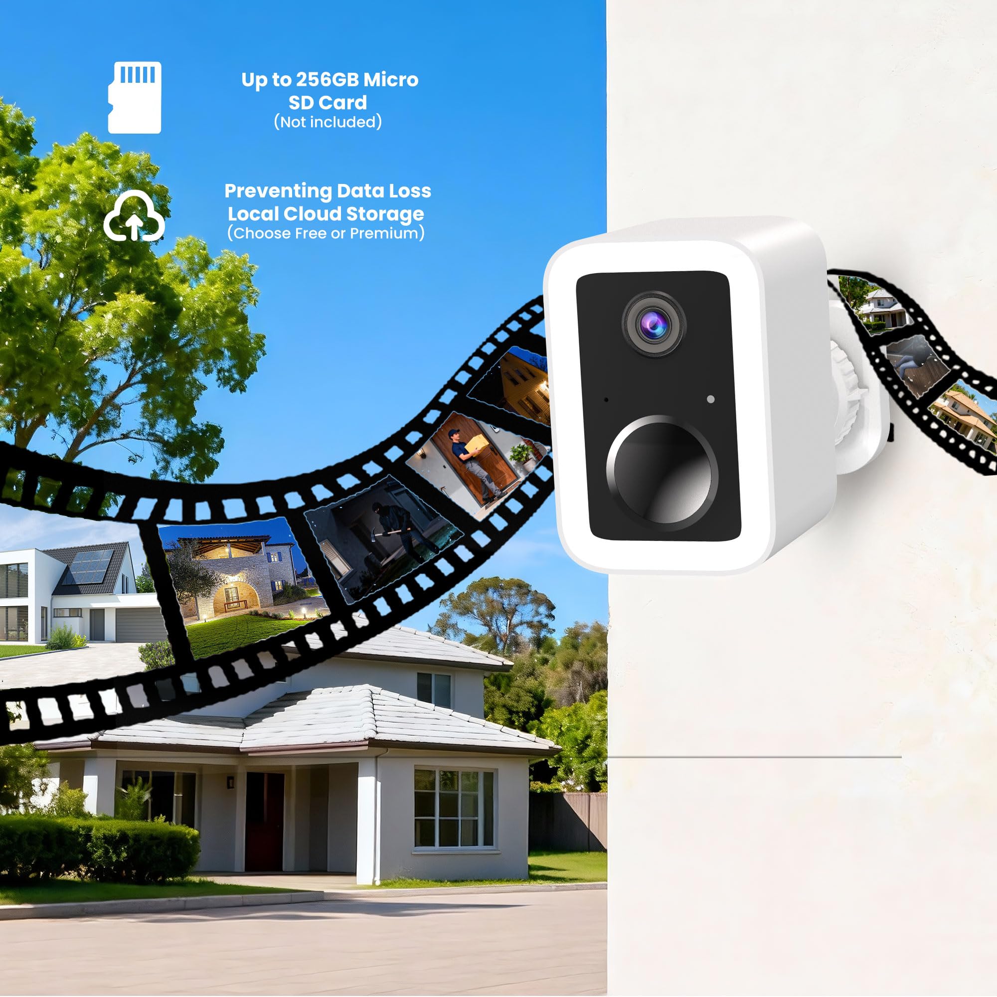 Funstorm 2K Wireless Security Camera Outdoor, 5GHz/2.4GHz Dual-Band WiFi Battery Powered Home Security Camera with Free Cloud Storage, Color Night Vision, AI Motion Detection, Spotlight & Siren, IP66 — view 4