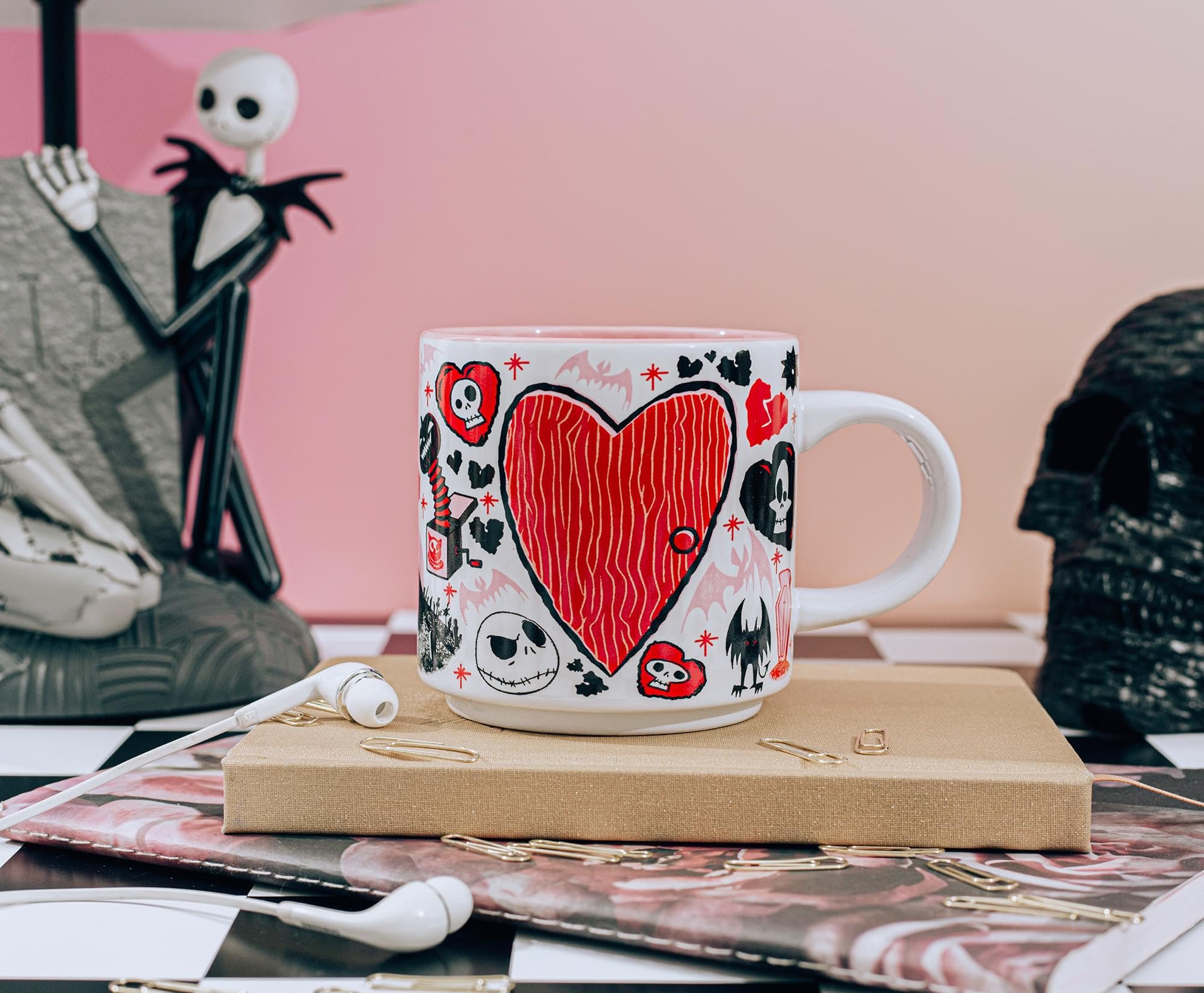 Silver Buffalo Disney 'The Nightmare Before Christmas' walentynki miasto kubek ceramiczny do układania w stos