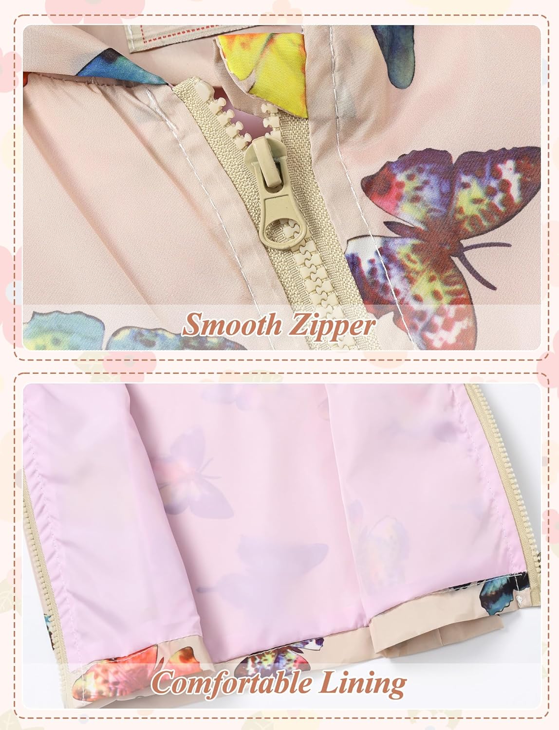 Happy Cherry Toddler Baby Casual Printed Windbreaker Lightweight Zipper Hoodie Coat Casual Jacket 1-5T - Image 4