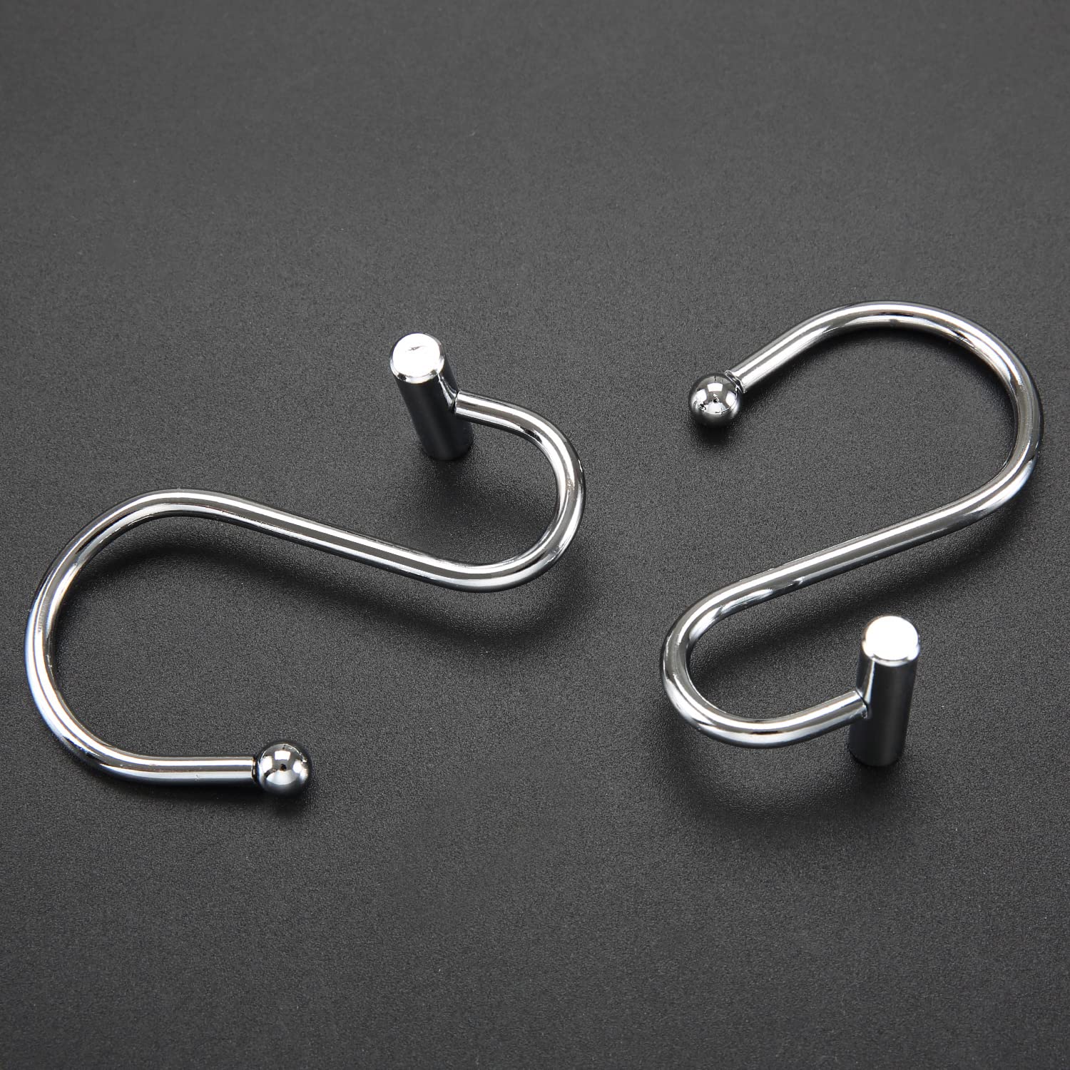 12 Silberne Duschvorhanghaken Aus Metall – Rostfrei, Verchromt, Für Alle Standard-Duschstangen