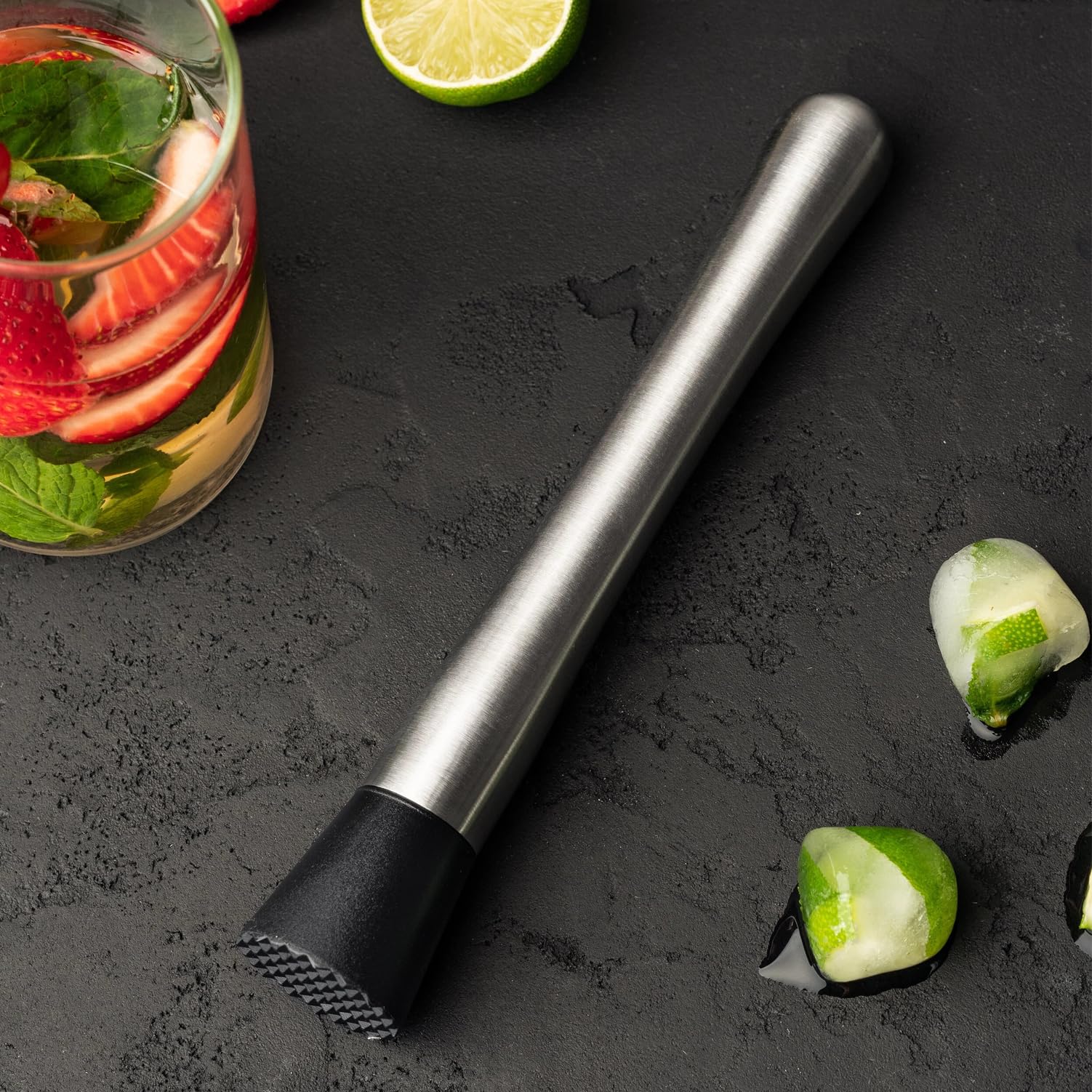 Snapklik.com : 8 Inch Stainless Steel Muddler For Cocktails