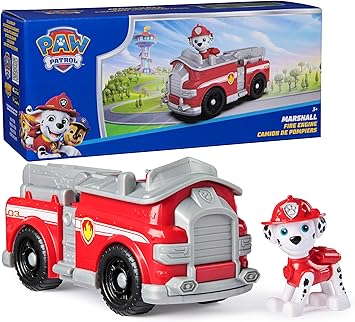 PAW Patrol, Marshall’s Firetruck, Toy Vehicle with Collectible Action Figure, Sustainably Minded Kids Toys for Boys & Girls Ages 3 and Up