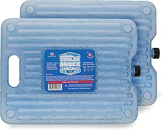 Cooler Shock Ice Packs for Cooler - 2 Reusable, Long Lasting, Cold Freezer Packs for Coolers, Lunch Bags & Totes to Keep Food Fresh - Clear