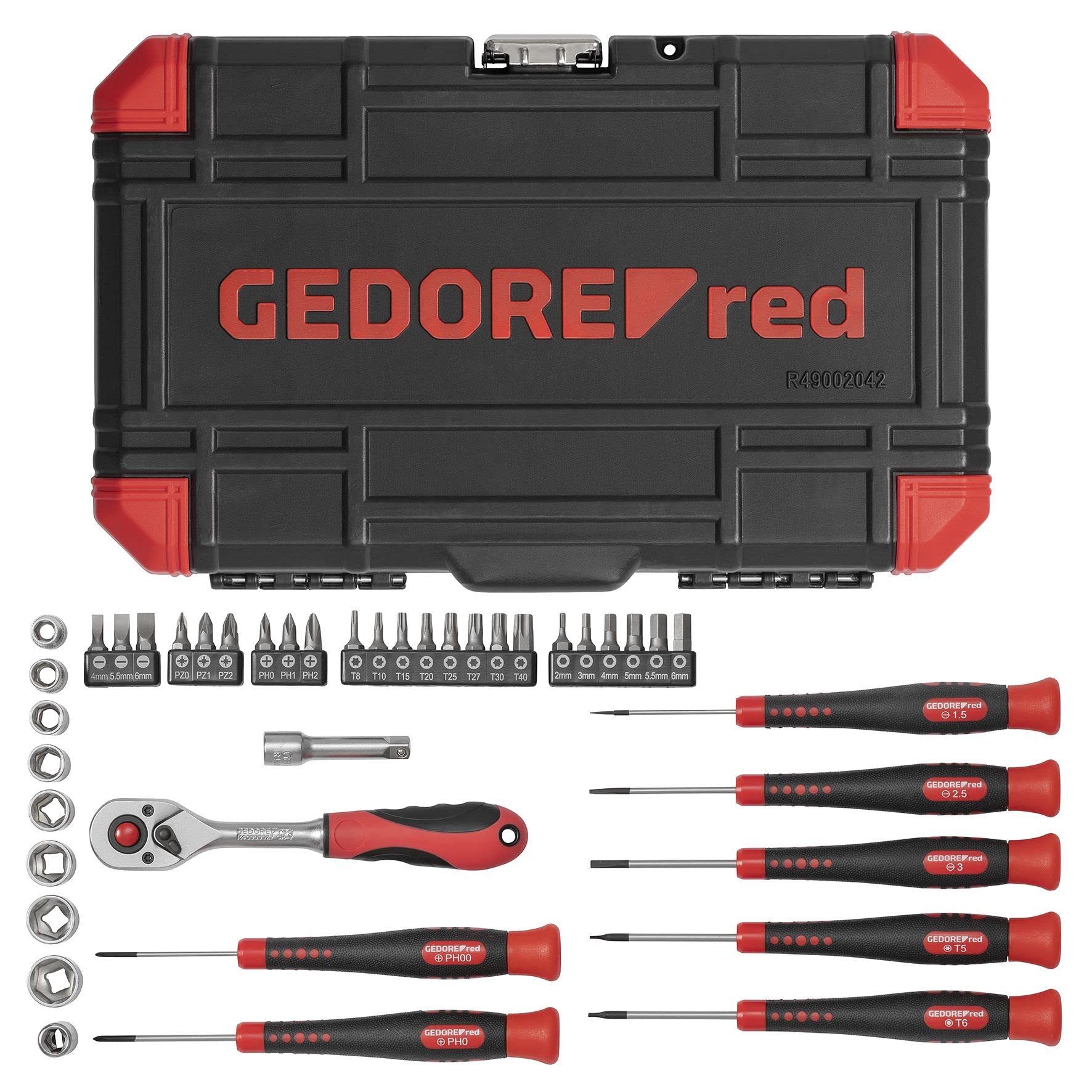 Gedore Red Calendario de Adviento 2022, 42 piezas, calendario de herramientas para hombres, regalo para hombres, R49002042