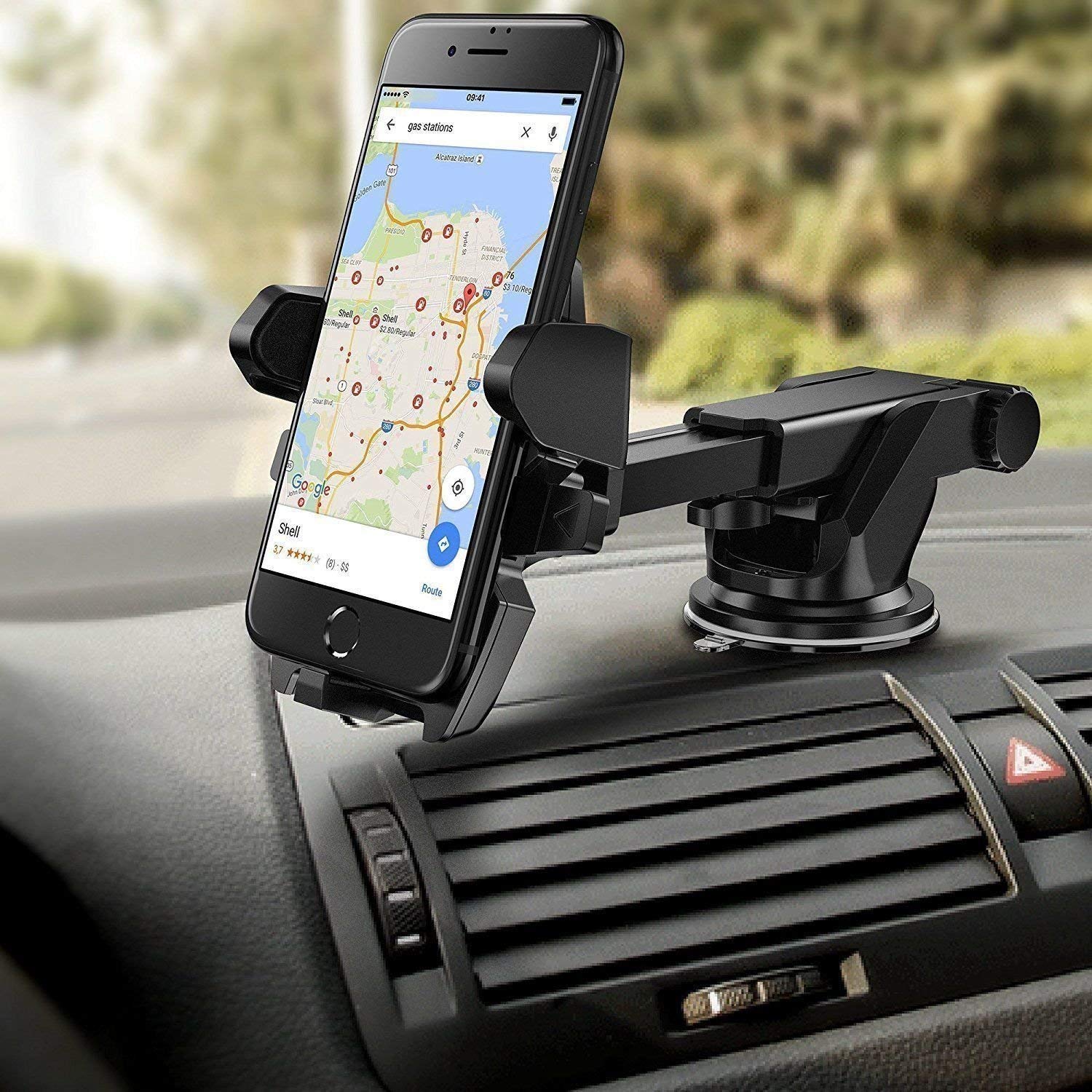 HAYBERG® 360 Degree Rotating Adjustable Mobile Holder Stand for Car Windshield/Dashboard for TATA Indica Vista