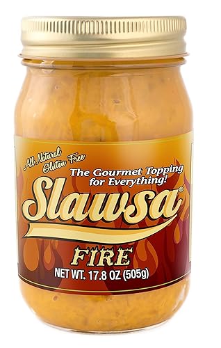 Slawsa - Sabor a fuego totalmente natural sin gluten, 17.8 onzas, el aderezo gourmet para todo