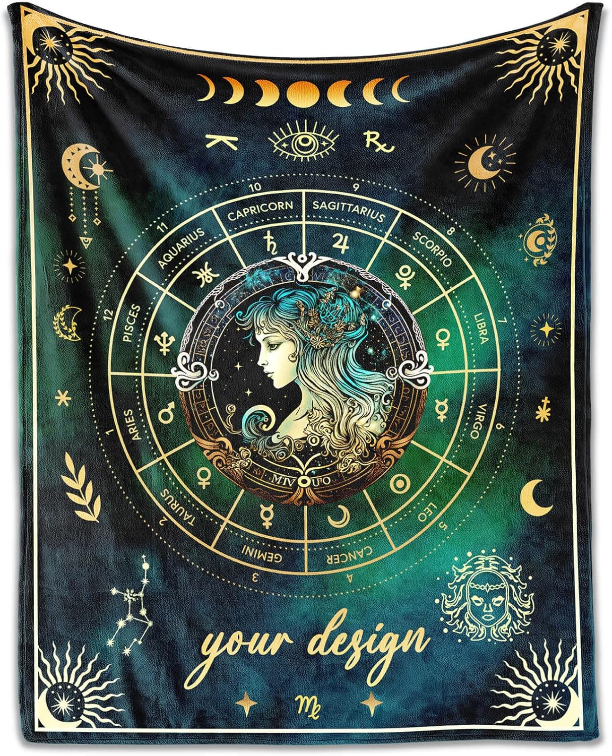 Custom Virgo Blanket Gifts, 40"x30" Rectangular Flannel Zodiac Throw Blanket Cozy