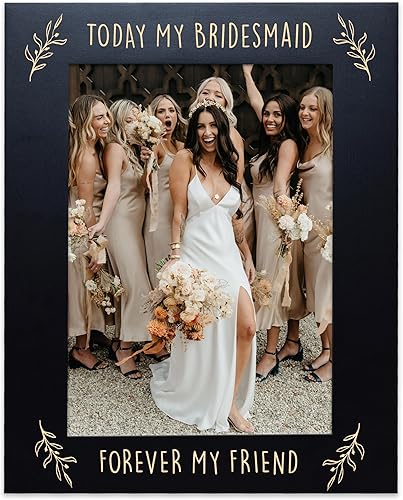 Marco de fotos grabado para dama de honor, Today My Bridesmaid Forever My Friend, regalo de boda para dama de honor de novia, regalos de dama de