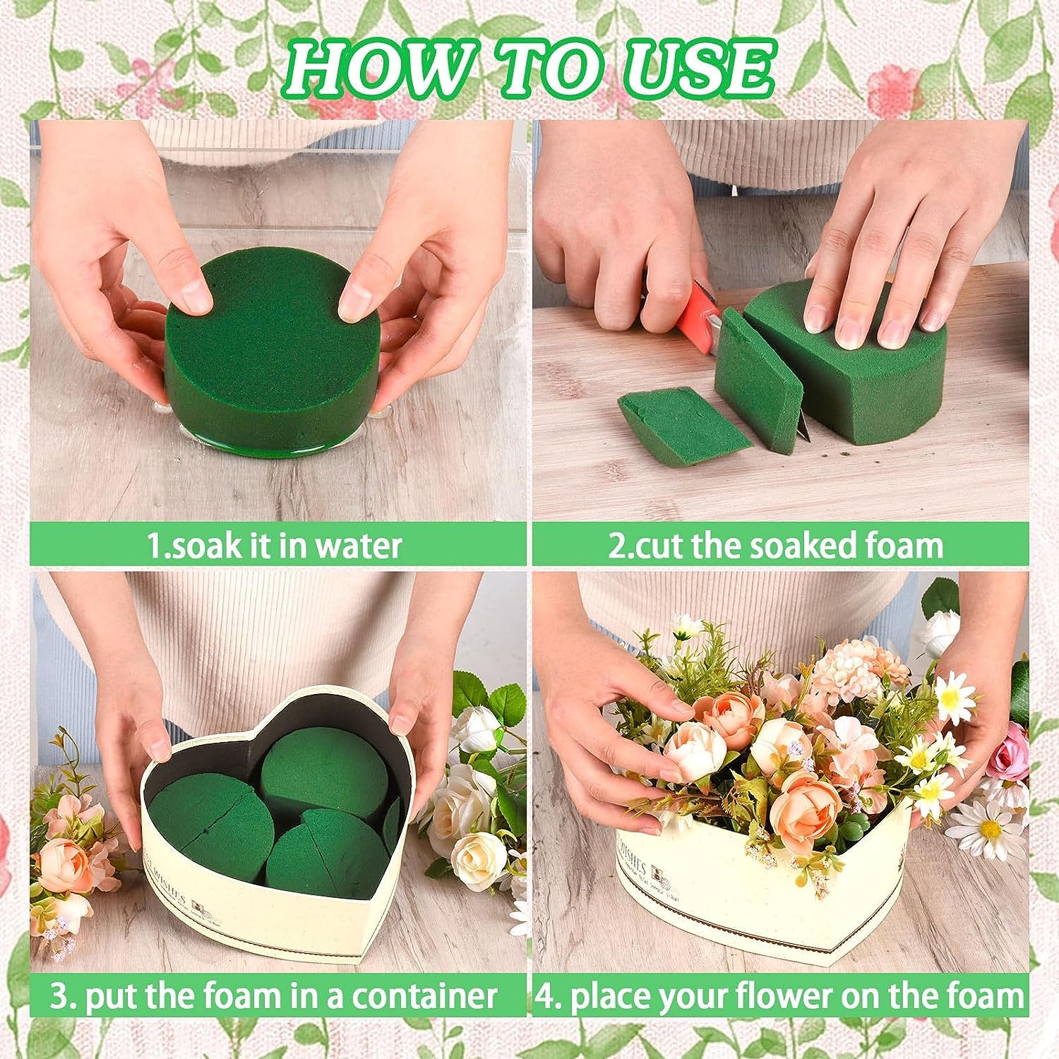 8Pcs Round Floral Foam Blocks - Image 3