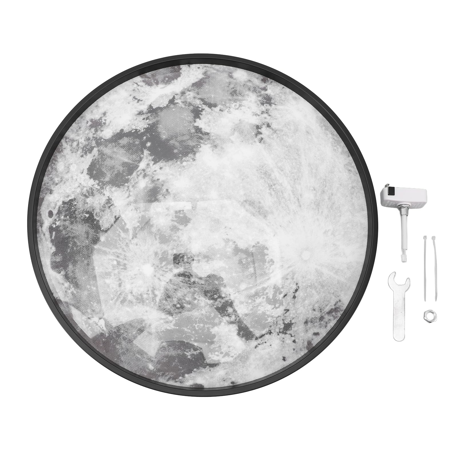 Sufitowa Moon, Funkcja Pamięci z możliwością Płynnego Przyciemniania, Sufitowa do Montażu Podtynkowego, LED z aplikacją i Pilotem do Sypialni, Kuchni, Salonów (BLACK)