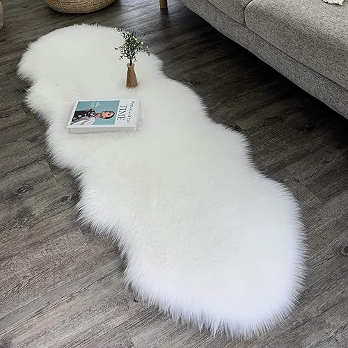 Dikoaina - Cubierta clásica de piel sintética de oveja para silla, suave, para sofá, asiento de taburete, tapete de piel sintética para sofá de