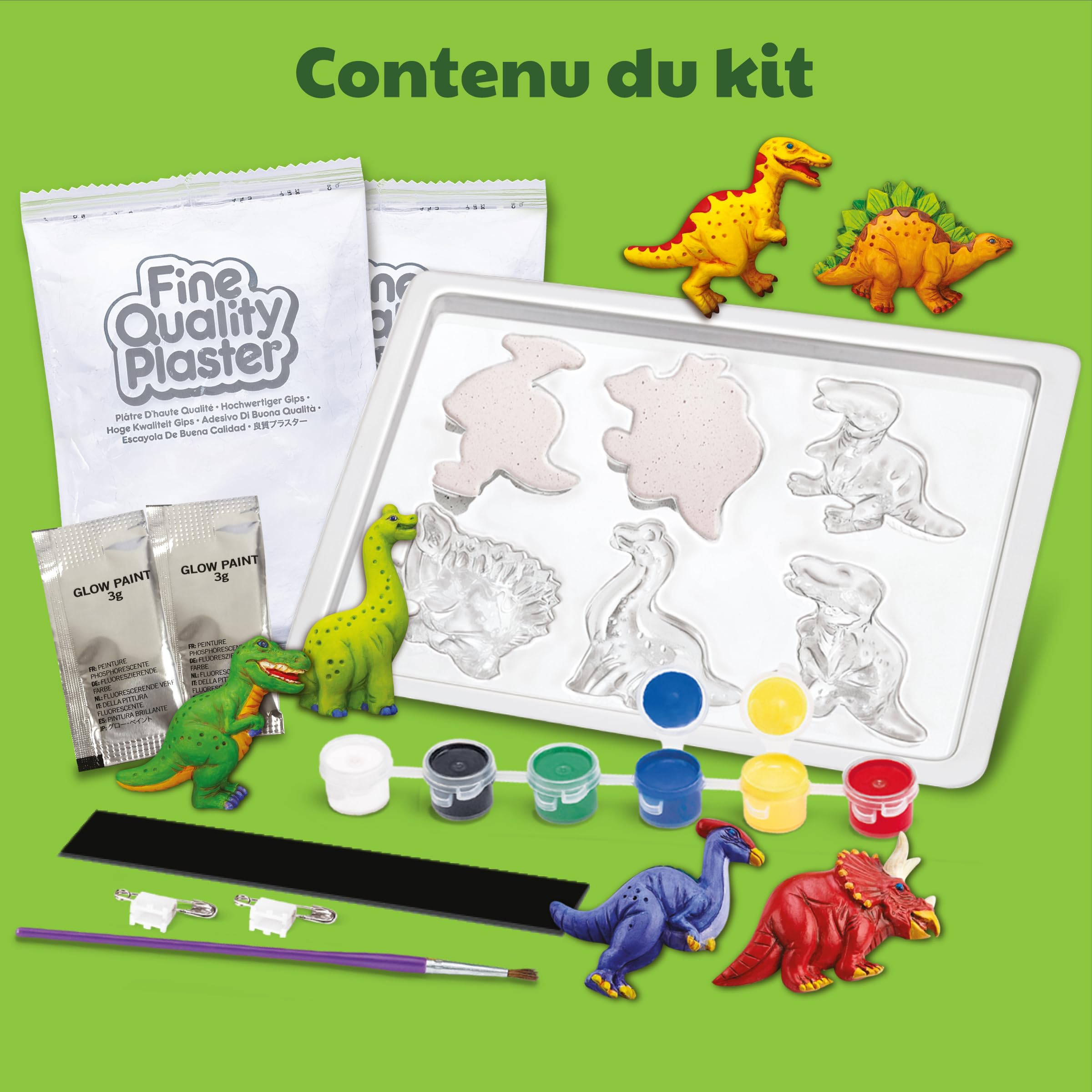 TNSLAND Kit Moulage Plâtre Dinosaure - Figurine à Peindre Activité Enfant Dès 3 Ans Dinosaure Moulage Cadeau