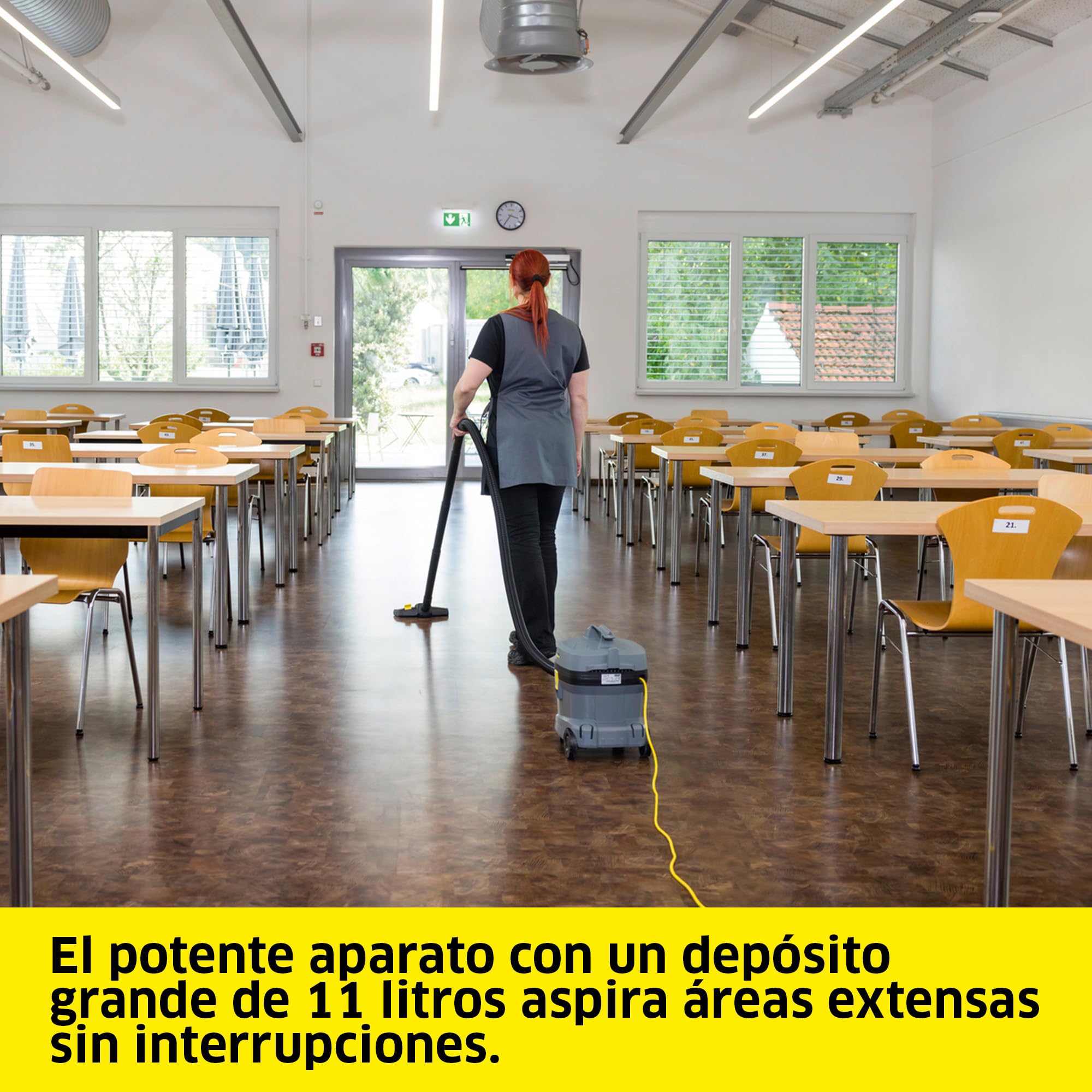 KÄRCHER Aspirador en seco T 11/1 Classic, depósito: 11 l, Potencia: 850 W, Nivel de presión acústica: 61 dB(A), Peso: 3,9 kg, Cable: 7,5 m, Cesta de Filtro Permanente