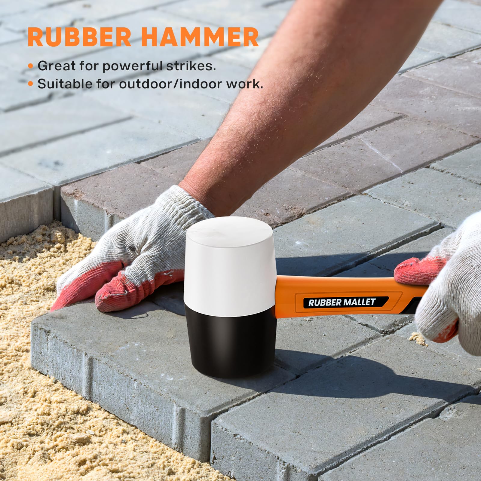 Set Martelli In Gomma 2 Pezzi | 45mm E 30mm Doppia Faccia | Con Impugnatura Ergonomica - Foto 3