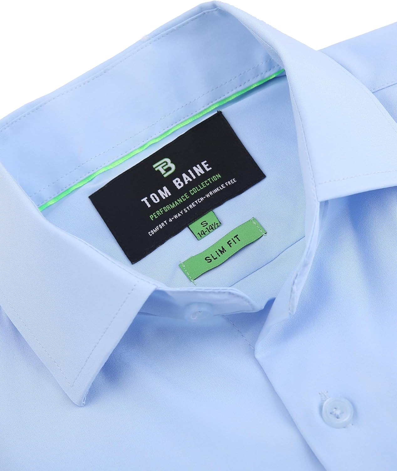 Tom Baine Men's Performance Stretch Long Sleeve Solid Button Down Shirt - Image 4