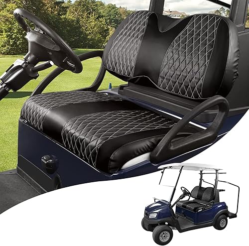 KEMIMOTO Fundas de asiento de diamante para carrito de golf compatibles con modelos Club Car Precedent, Tempo y Onward, no necesita pistola de