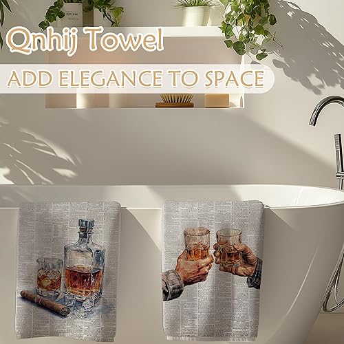Miniatura 4 de Toallas de cocina para amantes del whisky, regalos de whisky para hombres y mujeres, paños de cocina para decoración de cocina, botella de vidrio de