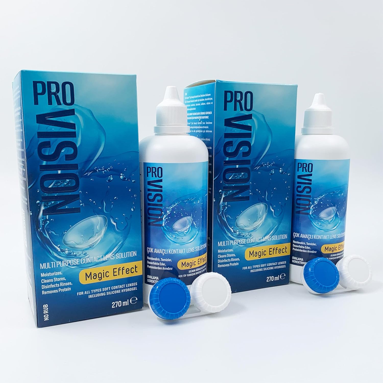 Pro-Vision-Multi Purpose Contact Lens Solution All-in-One Cleaner with Lens Case Advanced Formula Lens Cleaner Cleans Moisturizes Soft Silicon