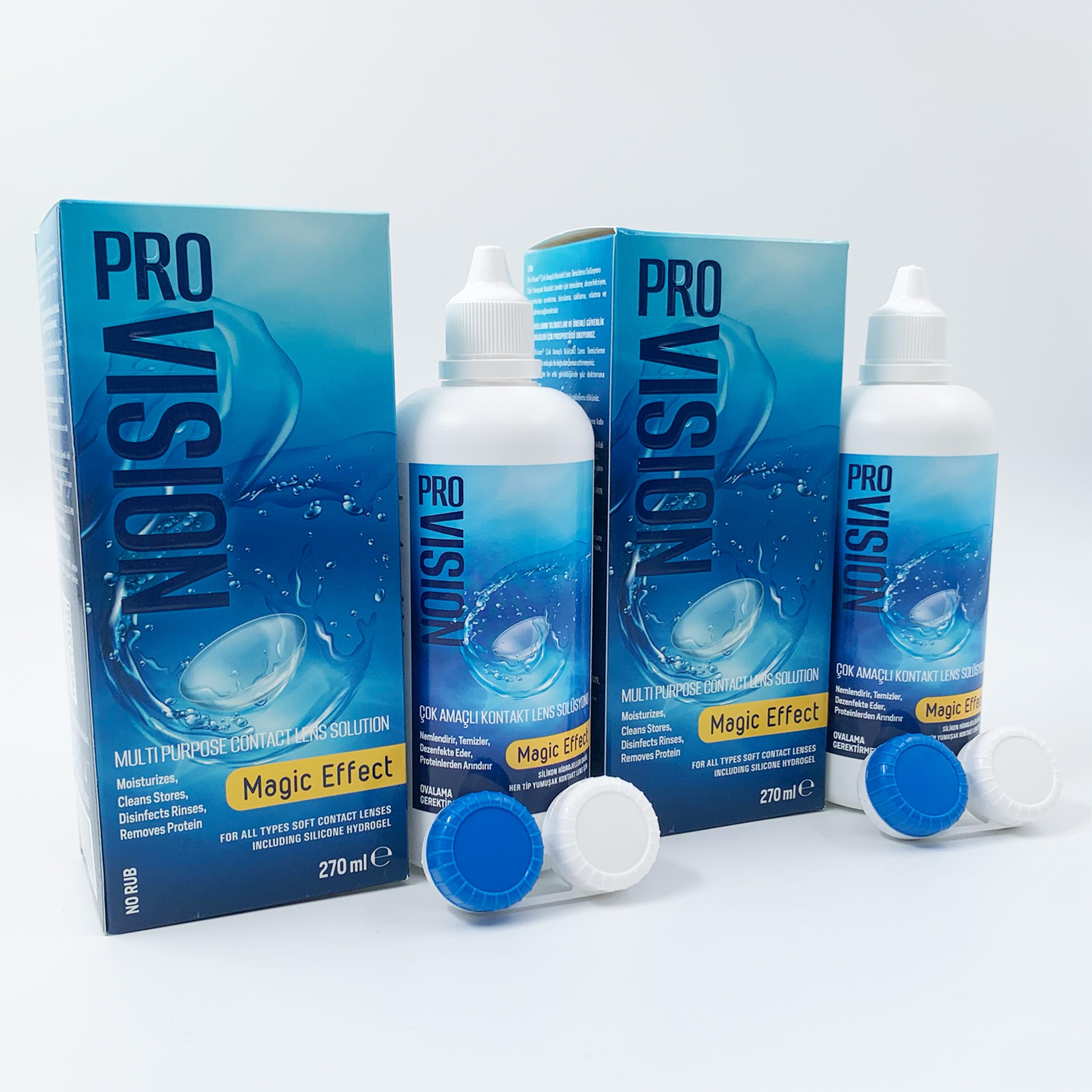 Pro-Vision-Multi Purpose Contact Lens Solution All-in-One Cleaner with Lens Case Advanced Formula Lens Cleaner Cleans Moisturizes Soft Silicon