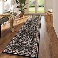 Vista 40 de Rugcomf Alfombra de pasillo lavable para cocina 2'6''x8' Alfombra de pasillo para entrada interior floral antideslizante alfombra suave para Azul