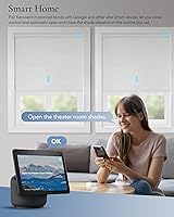 Vista 2 de Persianas motorizadas de filtrado de luz compatibles con Alexa Google, persianas inteligentes automáticas, control remoto, 70% opacas, color blanco