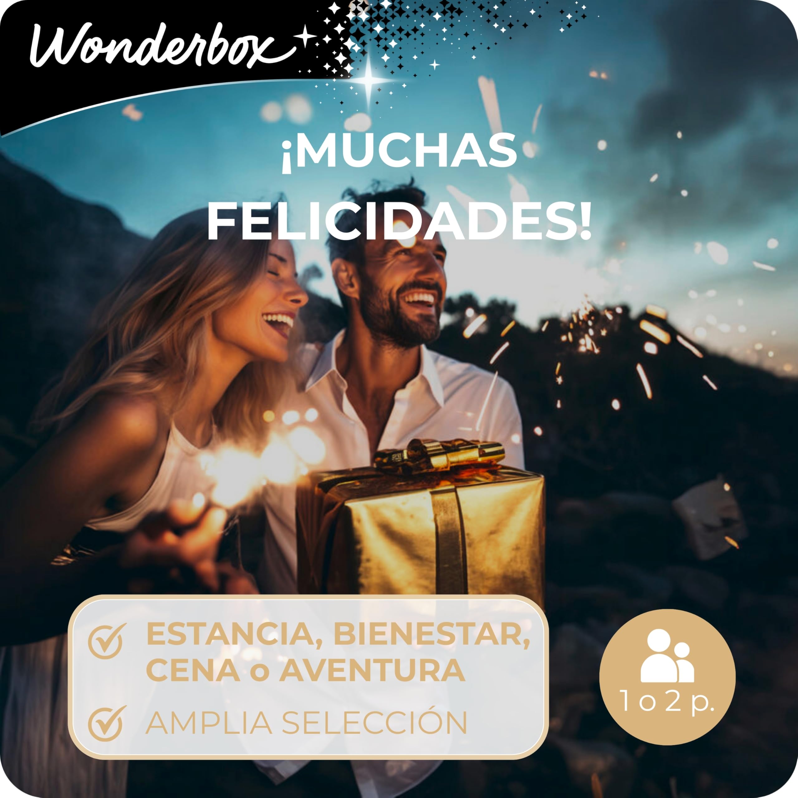 WONDERBOX Caja Regalo para papá -¡Muchas FELICIDADES!- 14.000 Actividades para Dos Personas | 1 actividad a elegir - Más de 14000 experiencias - Estancia, cena, bienestar o aventura