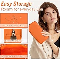 Vista 3 de izuzta Estuche de Maquillaje Pequeño y Delgado de Nylon Lager, Naranja, Chico, Viajes