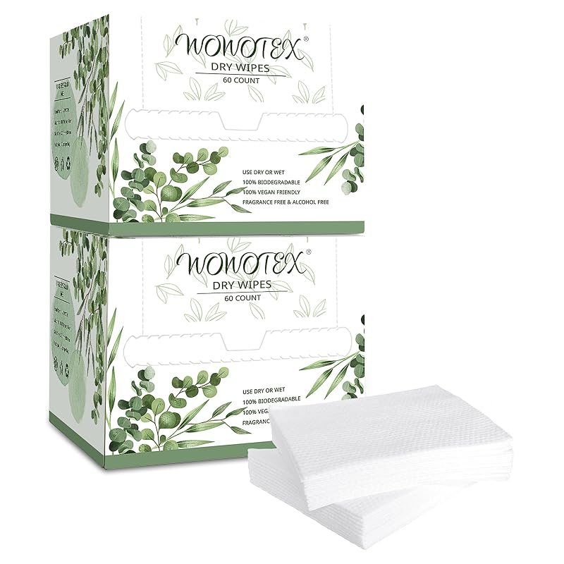 WOWOTEX Disposable Face Towels, Ultra Soft Thick Clean Facial Towels 2 Box