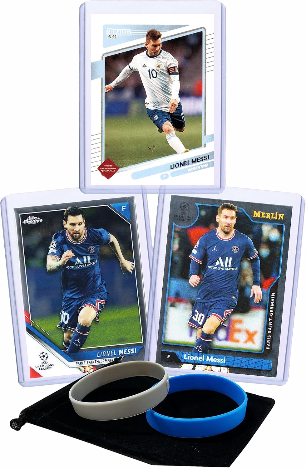 Lionel Messi (3) Assorted Soccer Cards &/or Sticker Cards Gift Pack Lionel Messi (3) Assorted Soccer Cards &/or Sticker Cards Gift Pack