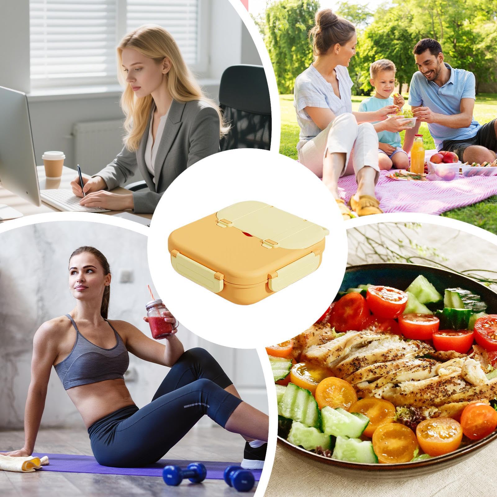 MRKU Fiambrera para niños pequeños, Compartimento de 1000 ml para meriendas Infantiles, Recipiente Reutilizable para ensaladas, sándwiches, meriendas, Escuela, guardería, Camping y Viajes.