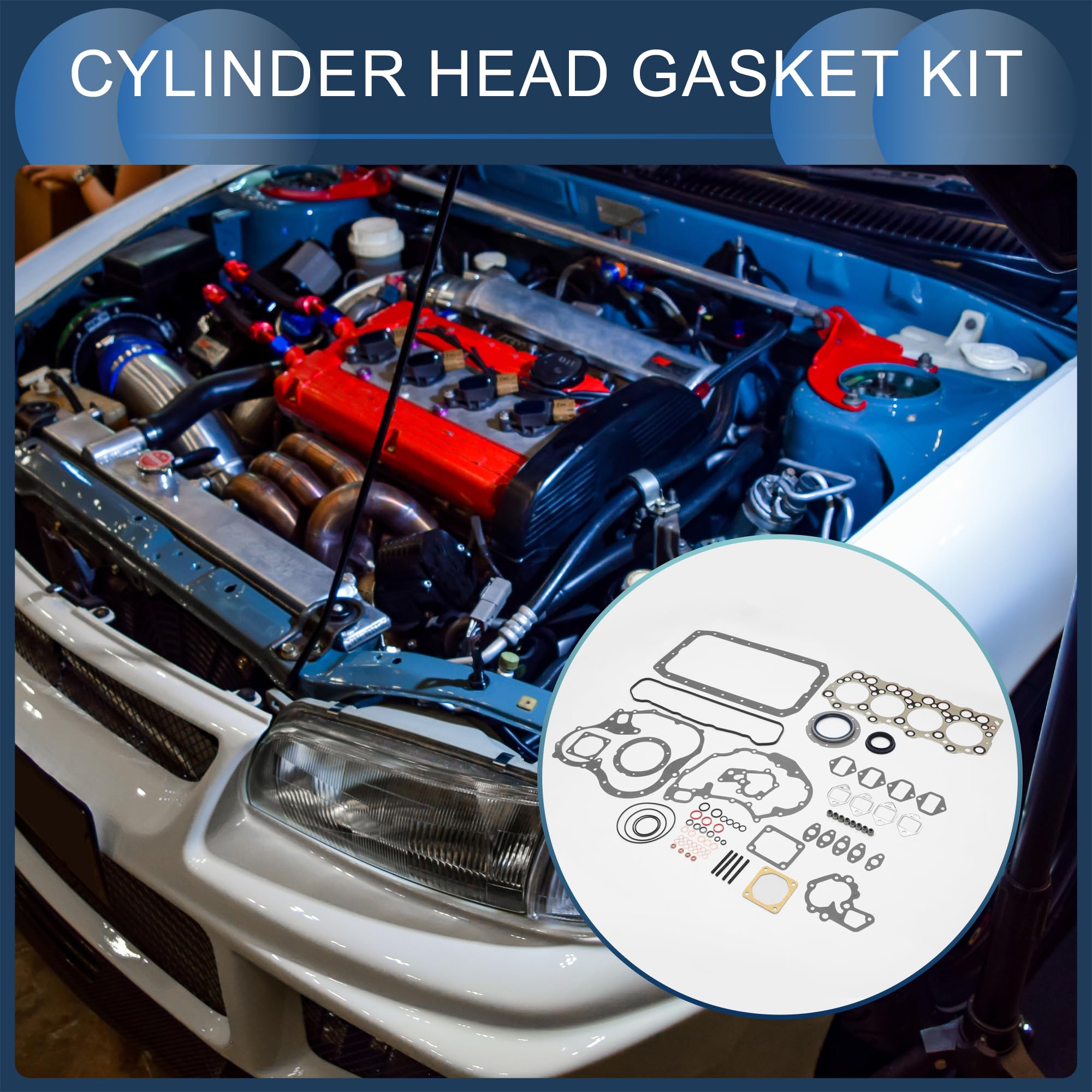 Kit De Juntas De Culata Y Válvula para Mitsubishi 4D31(Fe3 | Material Goma Metal, Color Negro, OE Me999663, Alta Resistencia Térmica, Resistente A Corrosión, Fácil Instalación