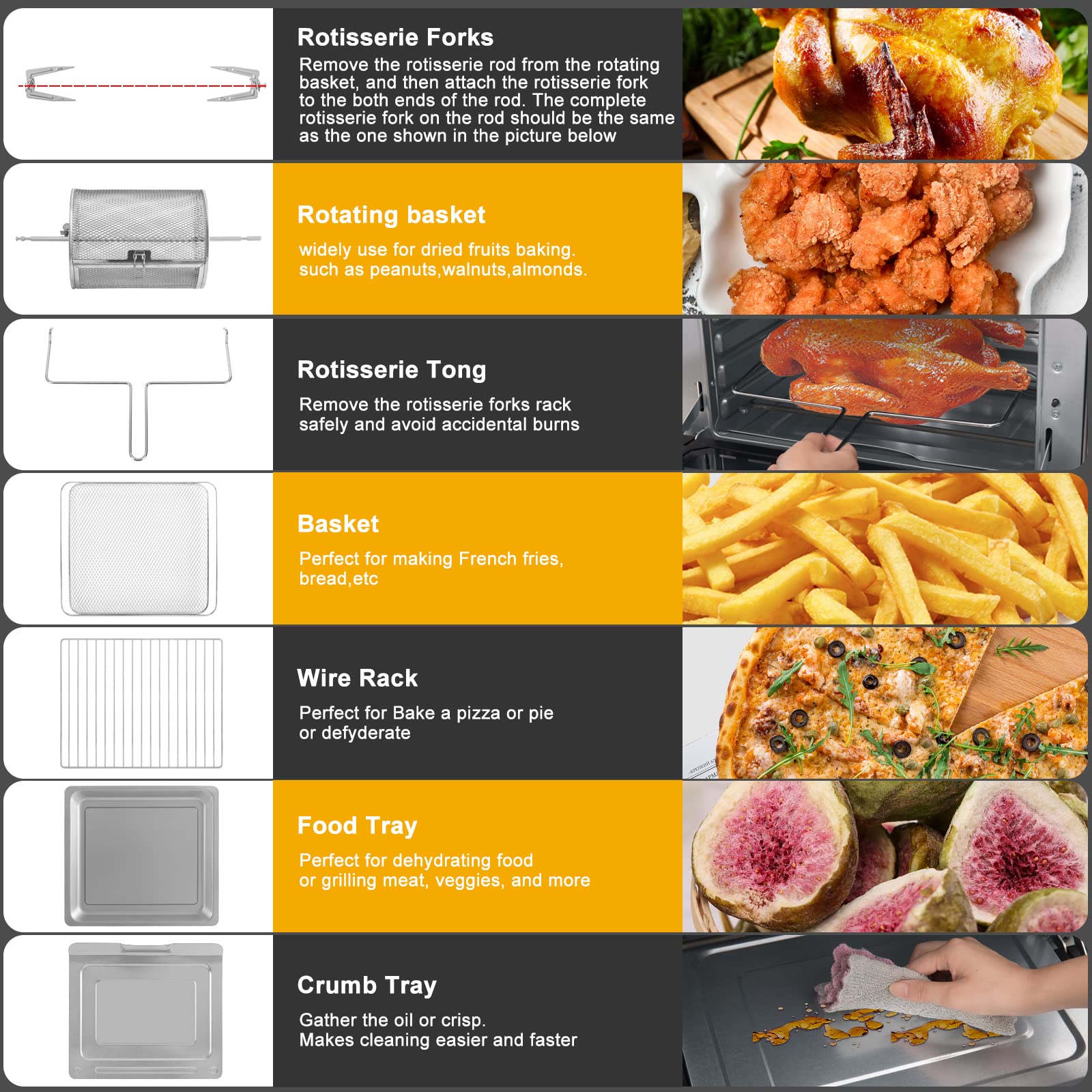 LLIVEKIT Air Fryer Oven with Rotisserie Mini Oven 30L Large Family Size