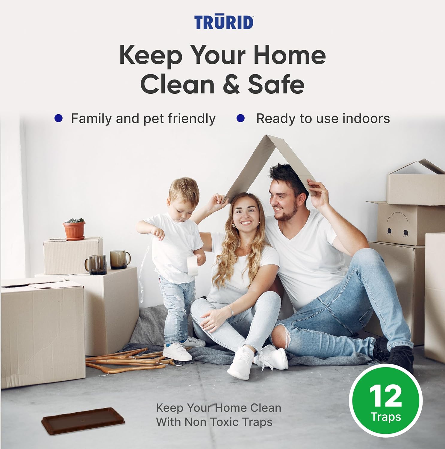 Mouse Traps and Rat Trap – 12 Pack Glue Mouse Traps Indoor for Home, Pre-Baited Strong Adhesive Boards, Safe Pest Control, Trampas para Ratones for Indoor Use