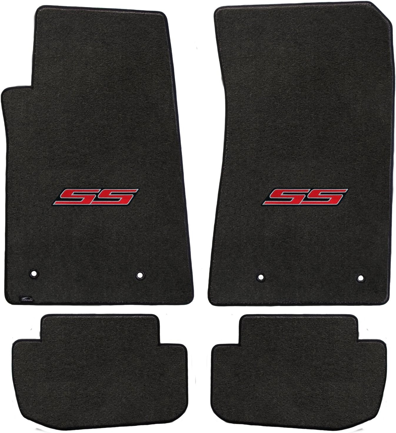 Fits Chevrolet Camaro 2010 To 2015 4Pc Mats Ebony Velourtex SS Logo
