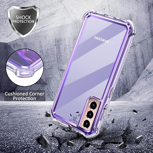 Miniatura 5 de Dexnor Funda compatible con Samsung Galaxy S21 Plus con protector de pantalla, marco galvanizado, cubierta trasera transparente, resistente 360,