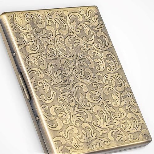 Estuche para cigarrillos para mujer con capacidad para 20 cigarrillos pequeños de 100 segundos (negro de pistola)