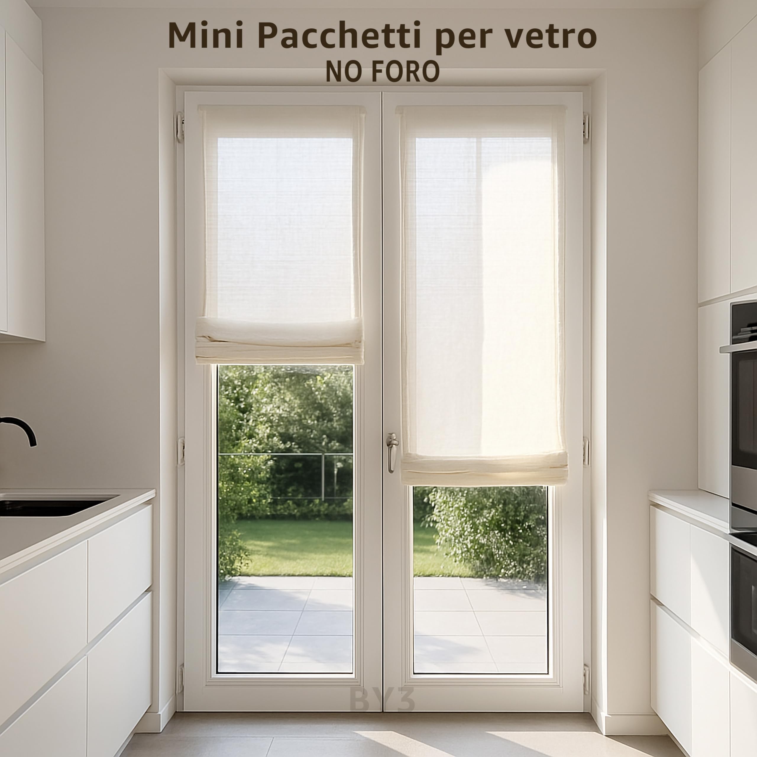 Agganci regolabili per Barre con strappo Supporto bastoni NO FORO Binari tenda a pannello o tenda a vetro finestra Gancini per tende a pacchetto senza forare infisso (1 Coppia da 15 a 26mm)