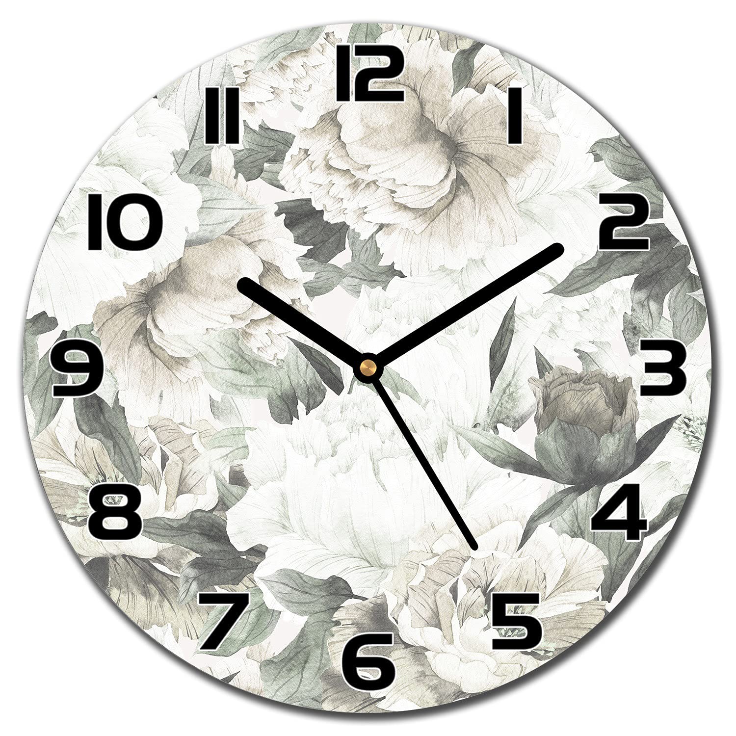 Horloge murale en verre fleurie pour sublimer votre cuisine