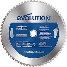 Evolution Power Tools 14BLADEST Blade for Cutting Mild Steel, For Circular and Chop Saws, No Heat, No Burrs & Virtually No Sparks, Carbide-Tipped TCT Blade For Cold Metal Cutting,14-Inch x 66-Tooth