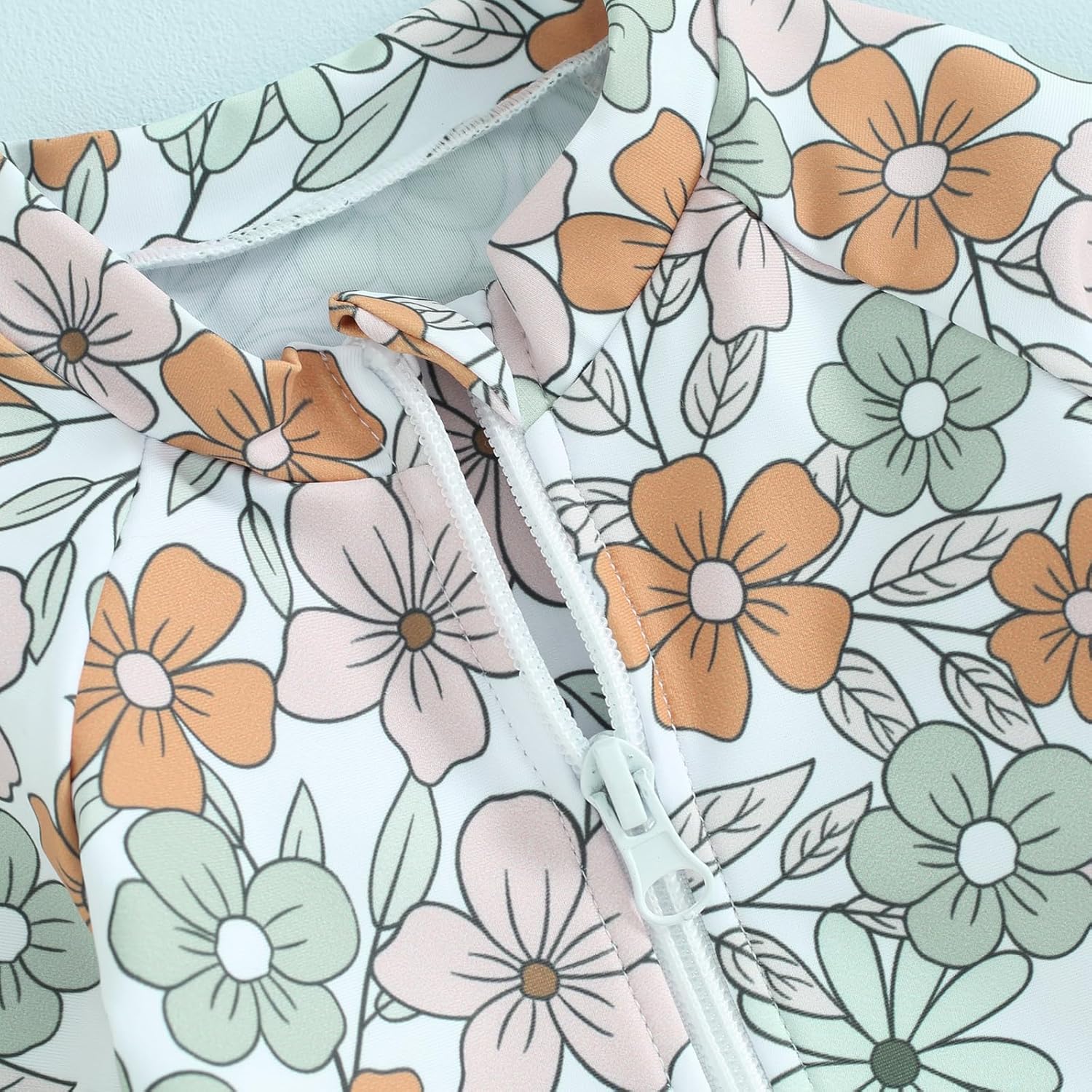 Yccutest Toddler Floral Bathing Suit Girls Long Sleeve Zipper Ruffle Tassel One Piece Swimsuit Kids Rash Guard Swimwear Beach - Image 7