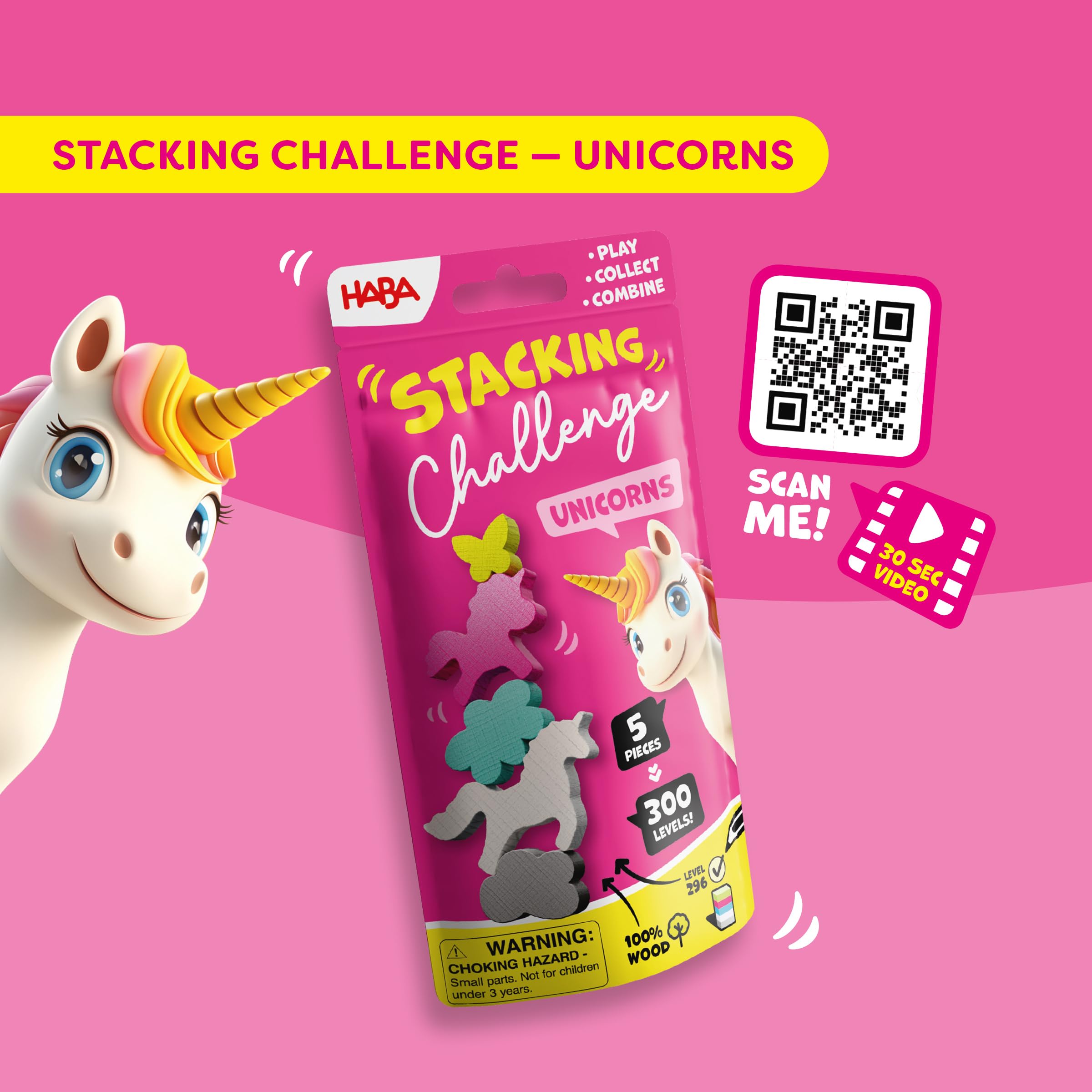 HABA 2013867001 - Stacking Challenge Animals, Juego Infantil con retos de apilar, Solitario, de Viaje. Más 6 años - 4