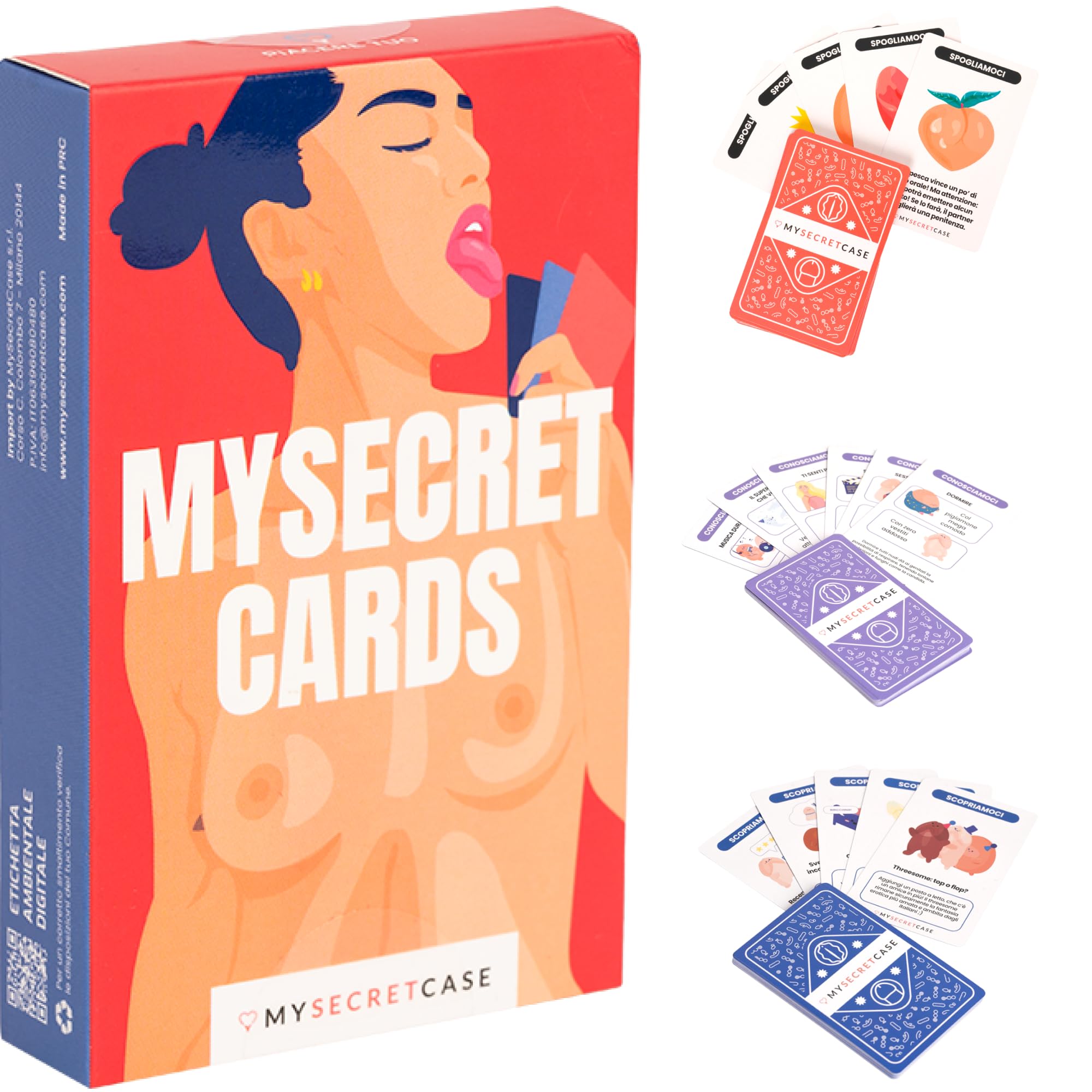 MySecretCase Giochi Erotiici per Coppie - 60 Carte 3 Livelli Conosciamoci, Scopriamoci, Spogliamoci Sexytoysys Coppia Carte Sessuali di Coppia Giochi per Adulti Sexy