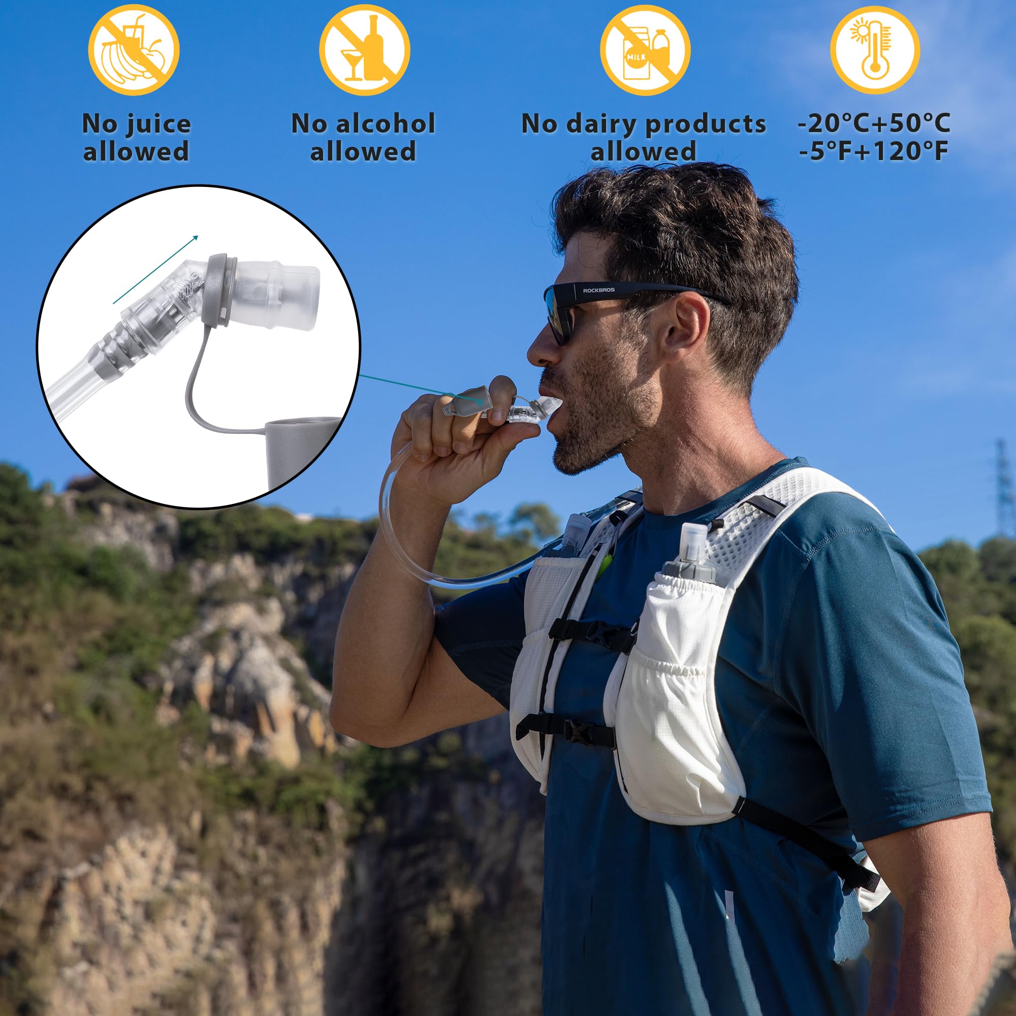 N NEVO RHINO Wasserblase 1,5 l - 2 Liter, BPA-freie Trinkblase für Wanderrucksack, Laufweste, auslaufsichere Wasserspeicher-Aufbewahrungstasche für Camping & Outdoor-Abenteuer