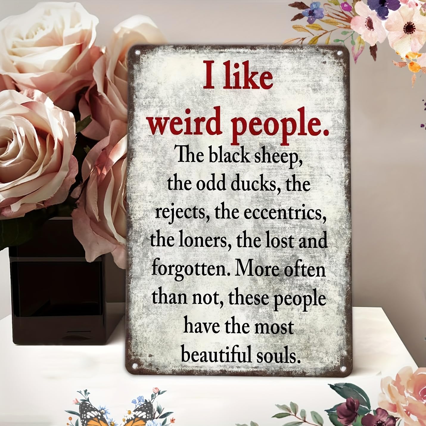 I Like Weird People Vintage Tin Sign - Versatile & Durable Wall Mount Decor for All Settings