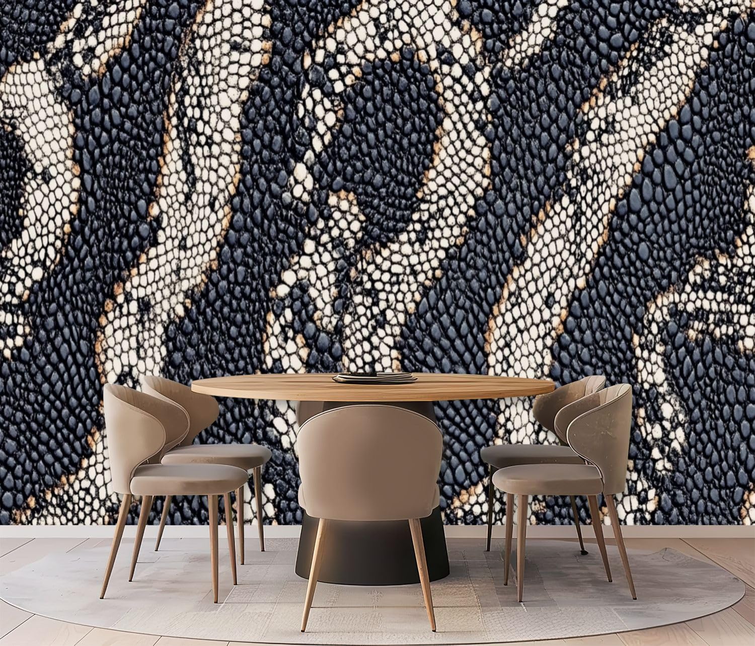 Wall Mural Peel & Stick Snake Pattern Self-Adhesive Wallpaper 